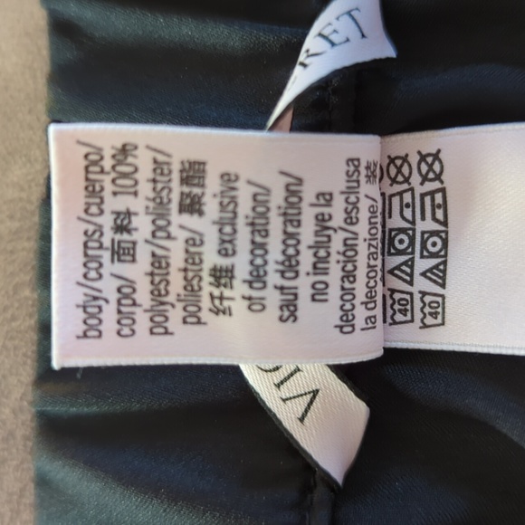 Victoria's Secret Heart Stripe Pajama Pants MEDIUM Black Pink Silky Satiny Feel - Picture 9 of 16